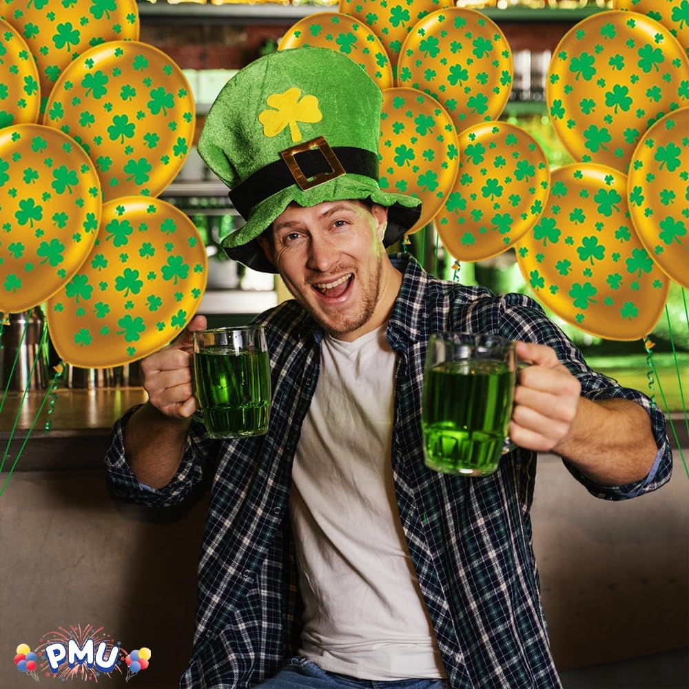 PMU 50 Pcs St Patrick's Day Decorations, Latex Balloons, Party Balloon, St. Patrick's Day Balloons, Party Decoration, Gold/Green Party Decorations, Decoration for any types of party