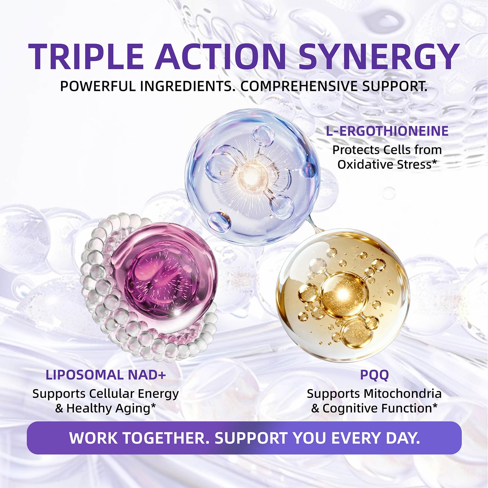 Liposomal NAD+ Supplements with 99% Pure L-Ergothioneine & PQQ-Lab Tested — Amazon image 3