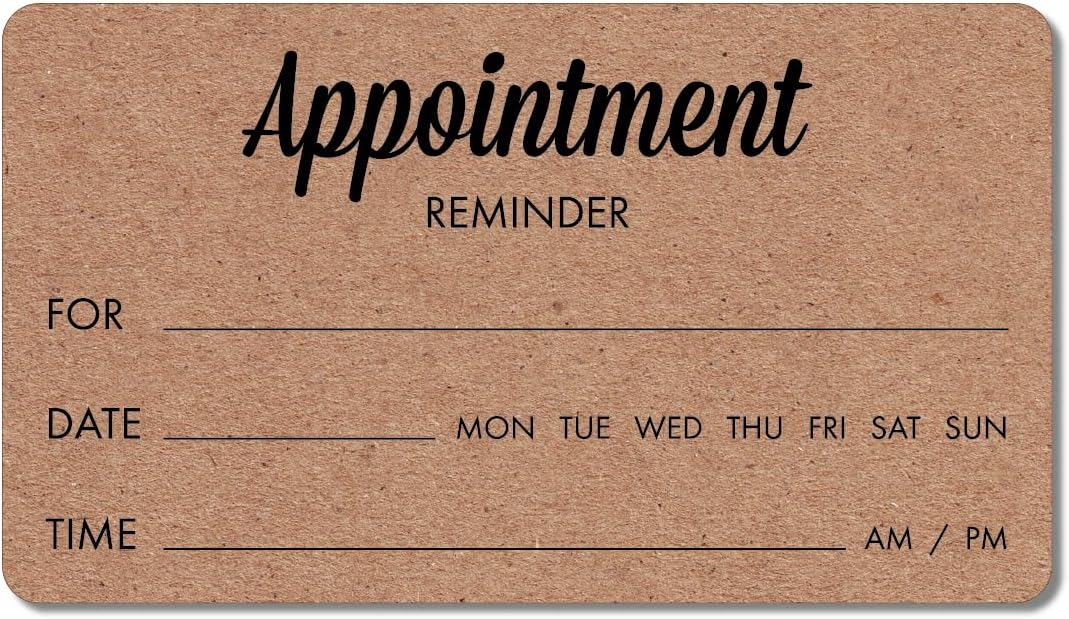 Appointment Reminder Cards 200 ct | Hair Stylist Must Haves, Cosmetology Salon Essentials, Cleaning Business Cards, Massage Therapist Supplies | Kraft Appointment Cards