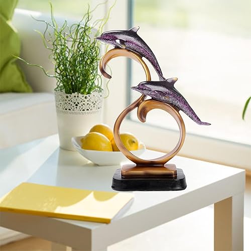 Miniatura 10 de Escultura de delfín de resina, decoración de delfín, decoración de animales marinos, centros de mesa, decoración del hogar y regalo, para el hogar,