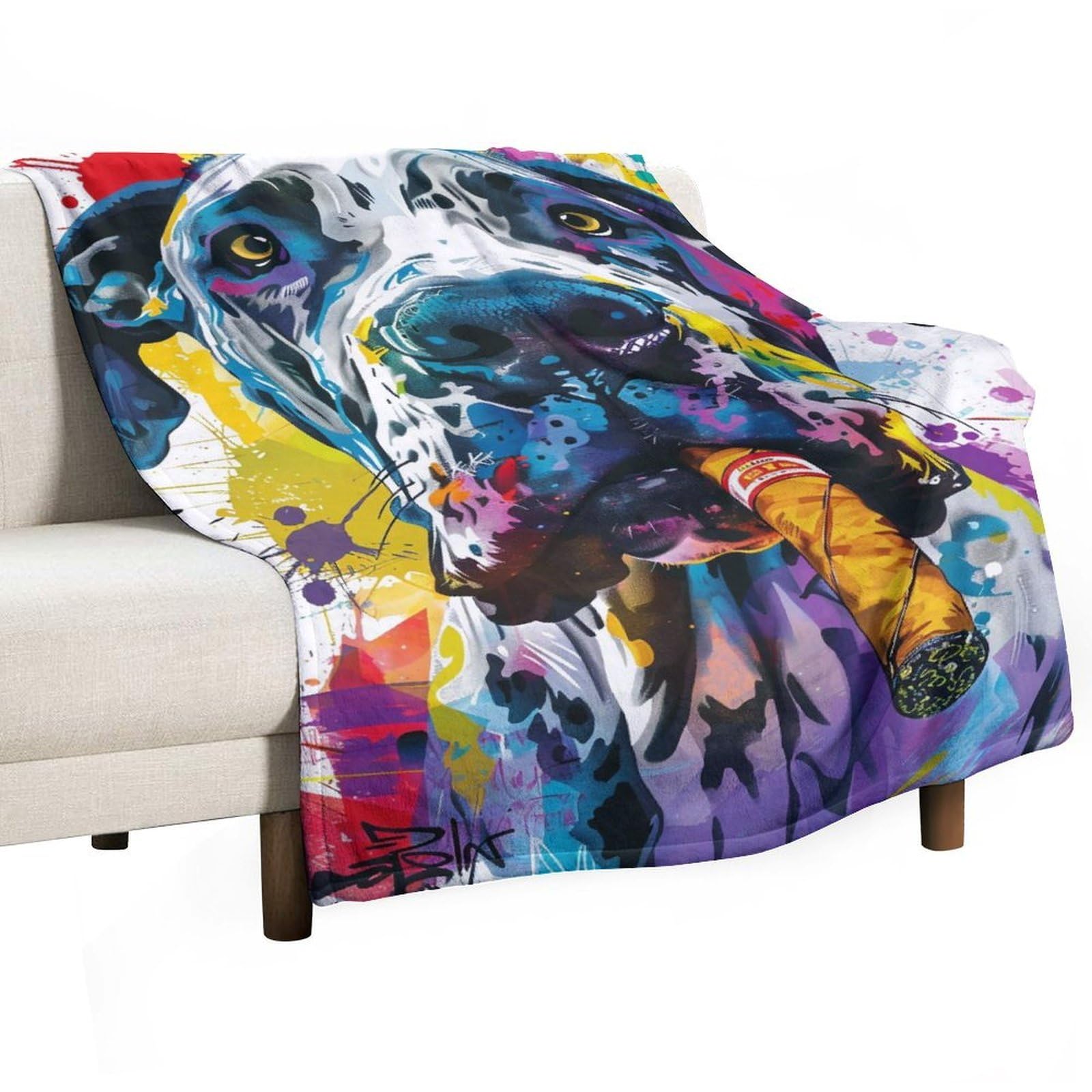 YHGSREUOH Pop-Cigar-Dane_02 Flannel Blankets Fleece Soft Throw Lightweight Plush Gifts for Couch, Bed, Cozy Sofa Plush, Chair, Lovers 32x48inch(80x120cm)