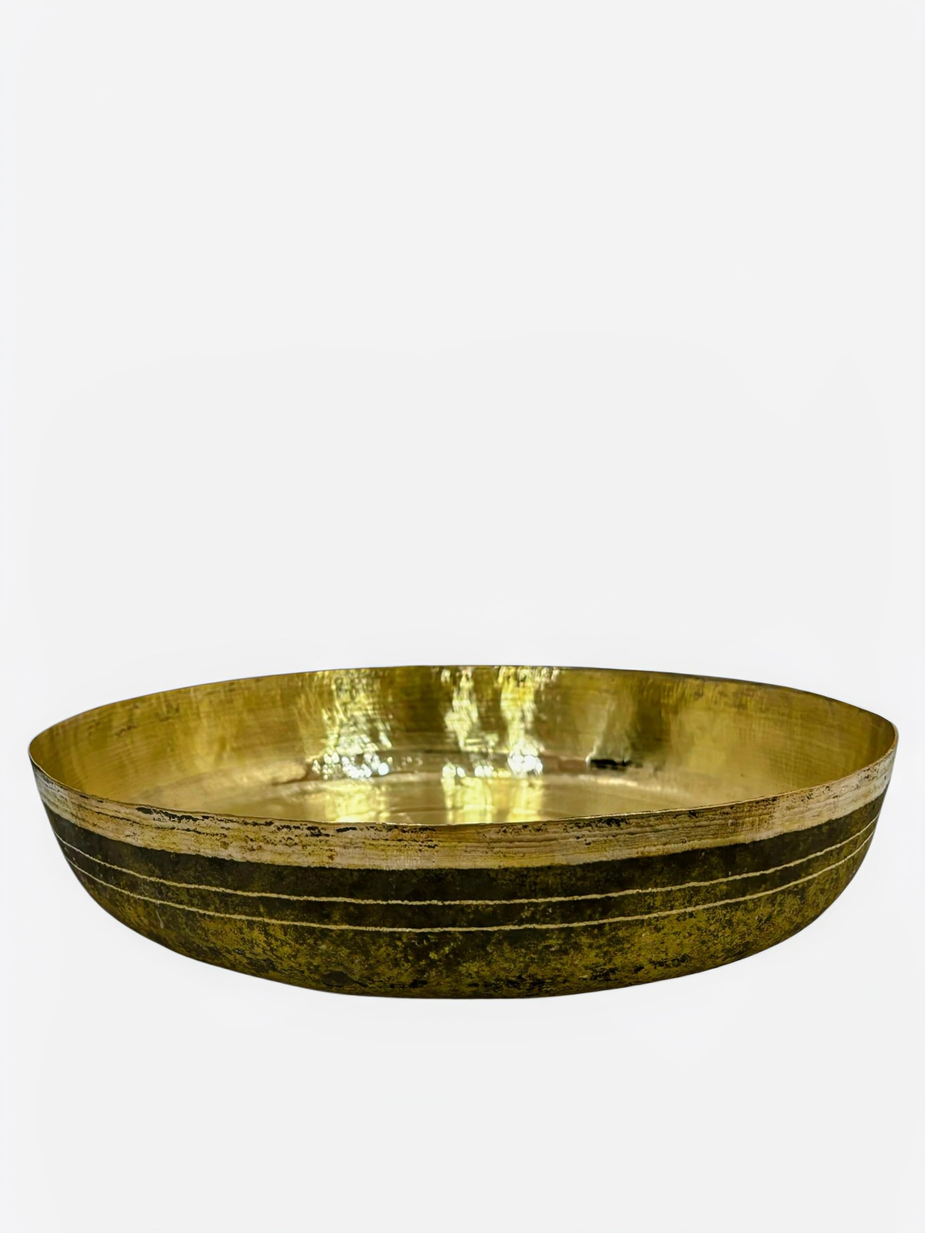 Pure Kansa Handmade Parat/Tasla, 100% Pure Bronze, Heavy Traditional Design for Pooja & Home Decor, 15 Inch Diameter, 2.5 KG Weight, Shiny Bronze Finish | Use for Mixing, Serving & Ritual Use.-image-27