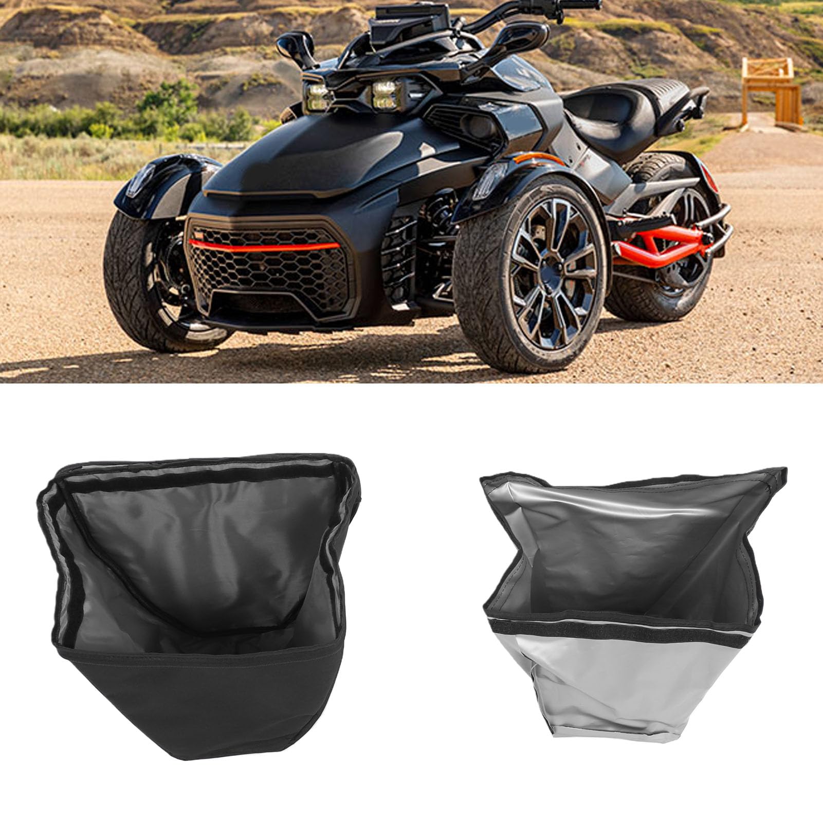 Generic Torba Bagażowa na Przedni Bagażnik Motocykla Szczelna Przenośna Izolowana Chłodnica Organizator dla Spyder F3 2019-2024, Pikniki na Plaży Piesze Wycieczki Camping