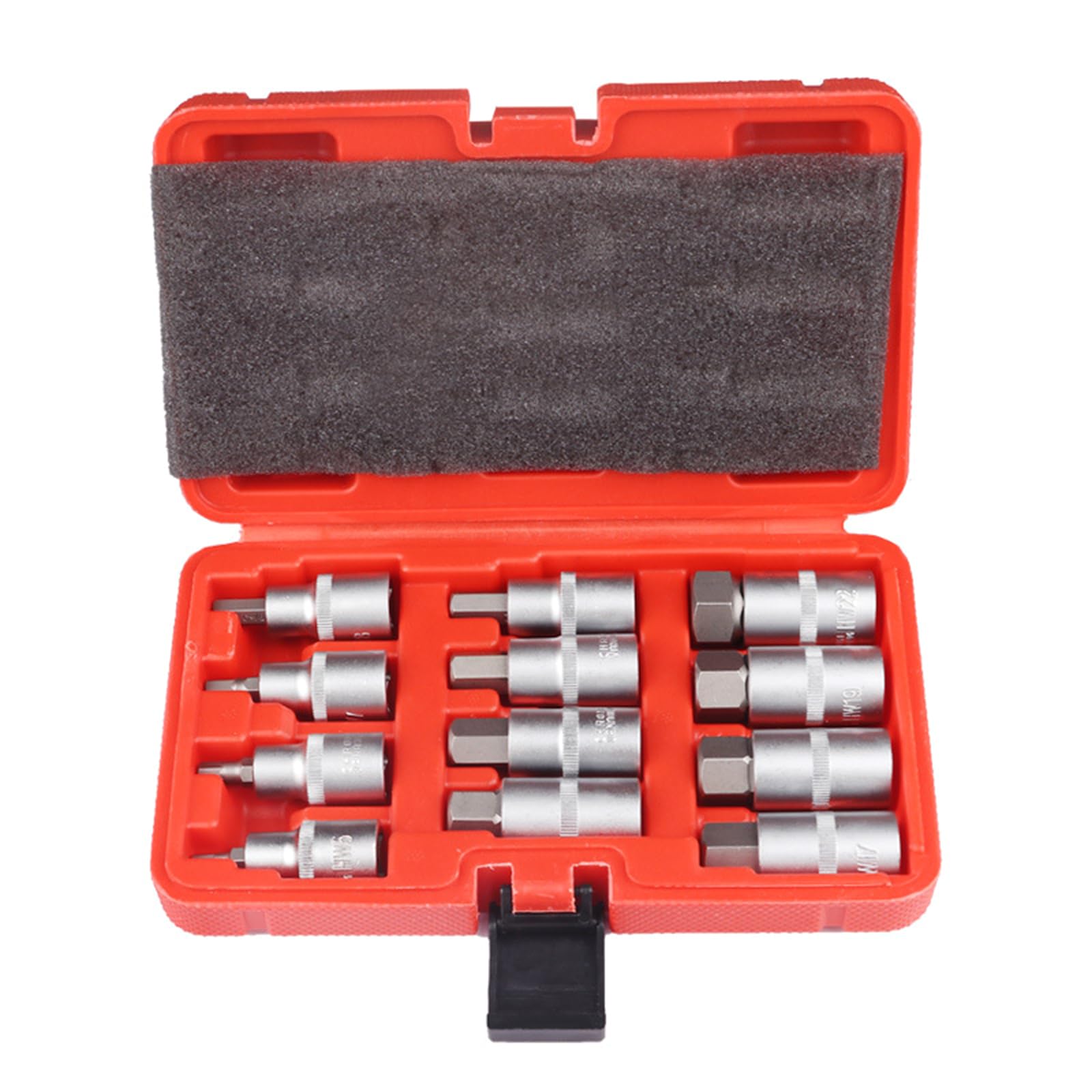 12x Bit Socket Set Screwdriver Bit Allen Socket Set 1/2" Converters for Car Repair Torque Wrench Ratchet Wrench Stackable