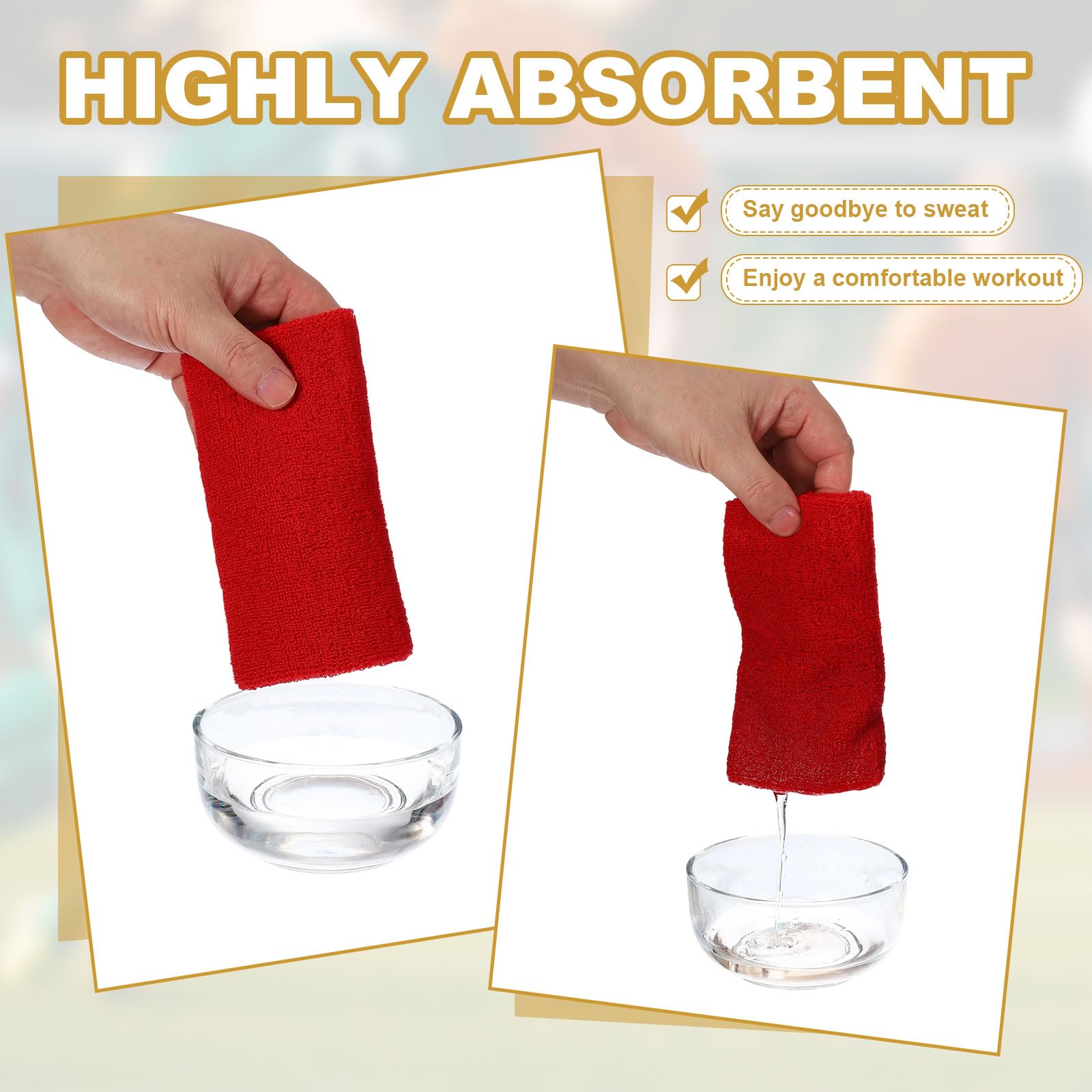 Wristbands Sweatbands, Wrist Bands for Sweat Sports Wristband for Tennis/Basketball/Football/Running/Working Out