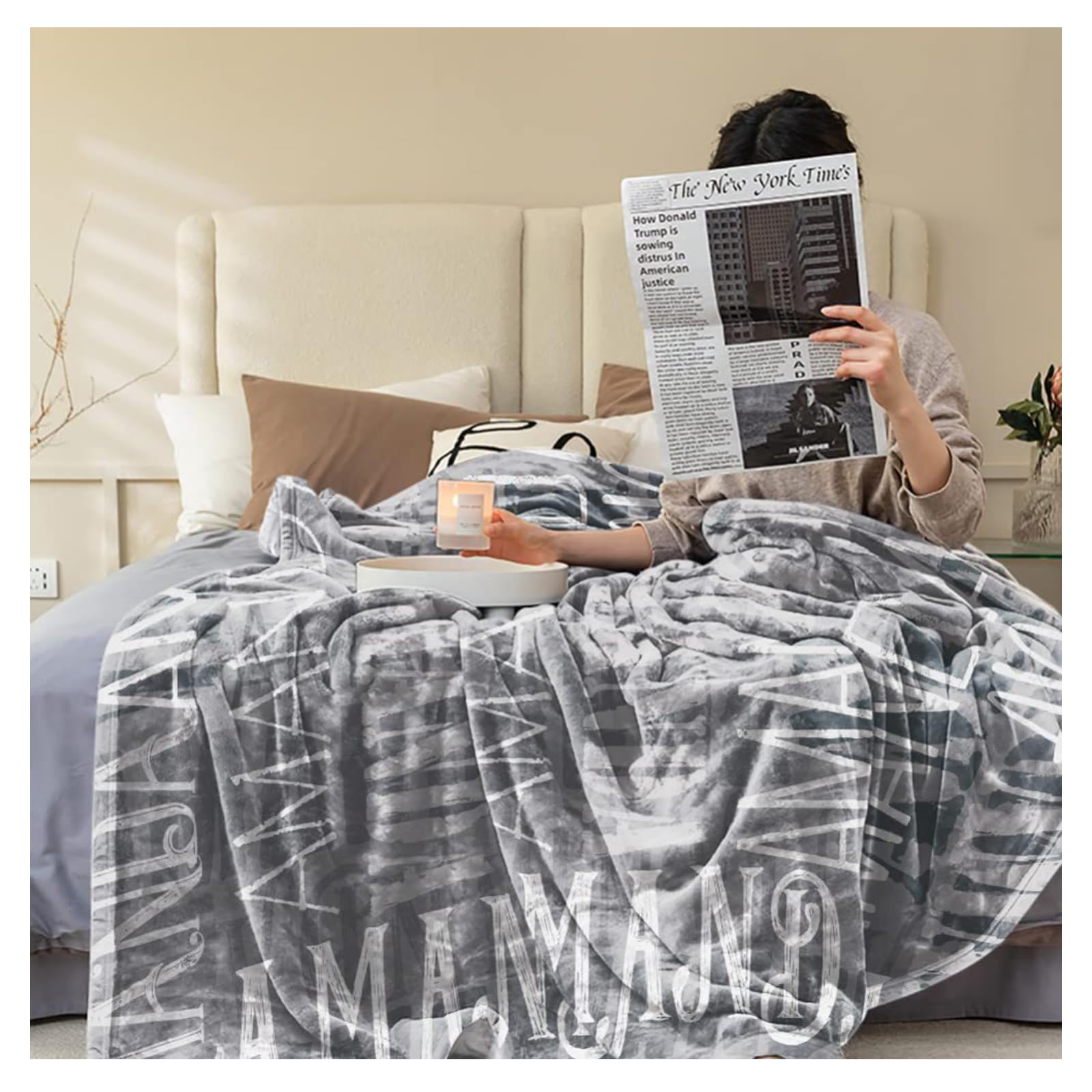 WOMB Manta personalizada con nombre, manta personalizada para niñas, manta de franela para cama, regalo para adultos y niños (180 x 200 cm)