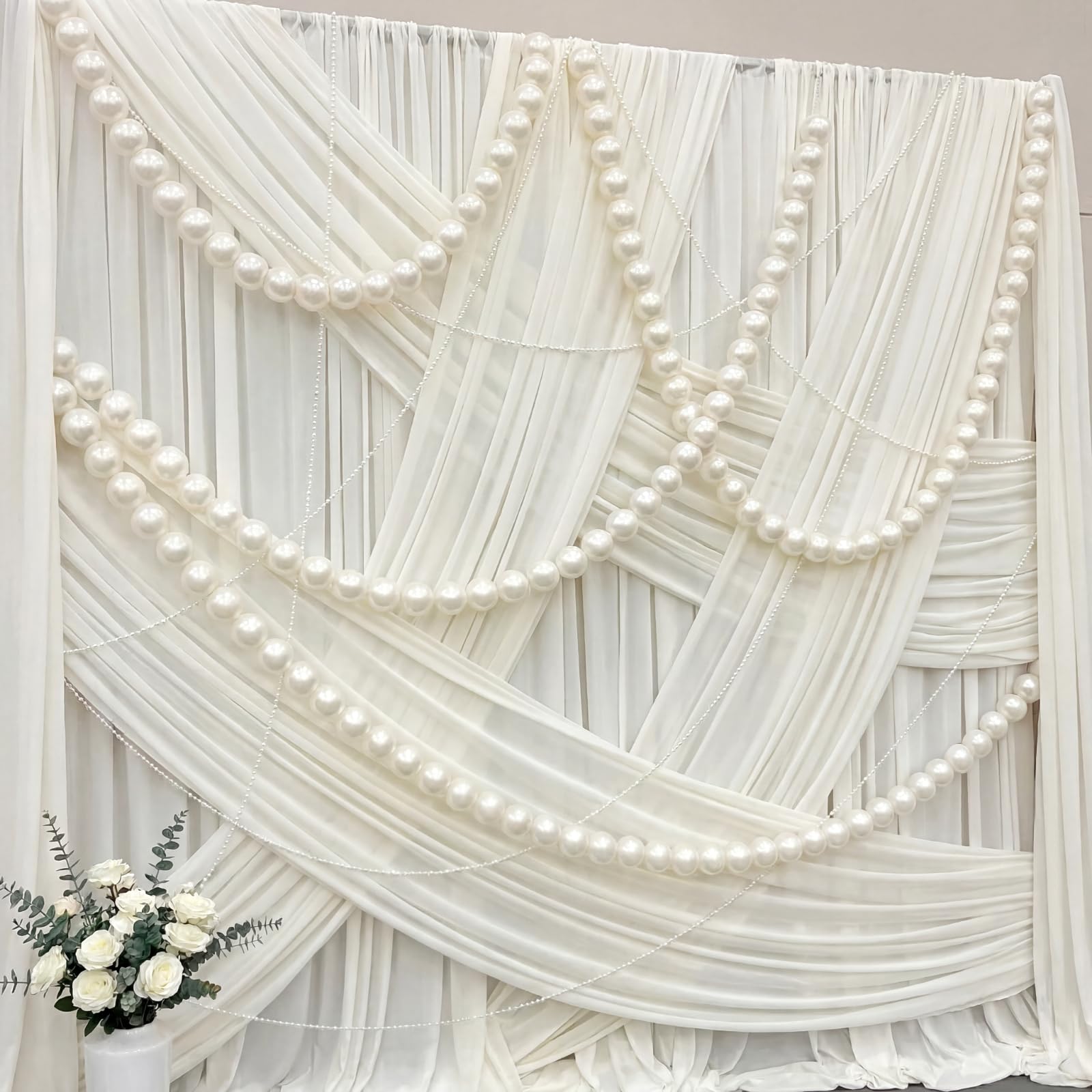 View 1 of 100 Pcs Quick Link Pearl Ball Garland with 16.4ft Pearl Bead Garland