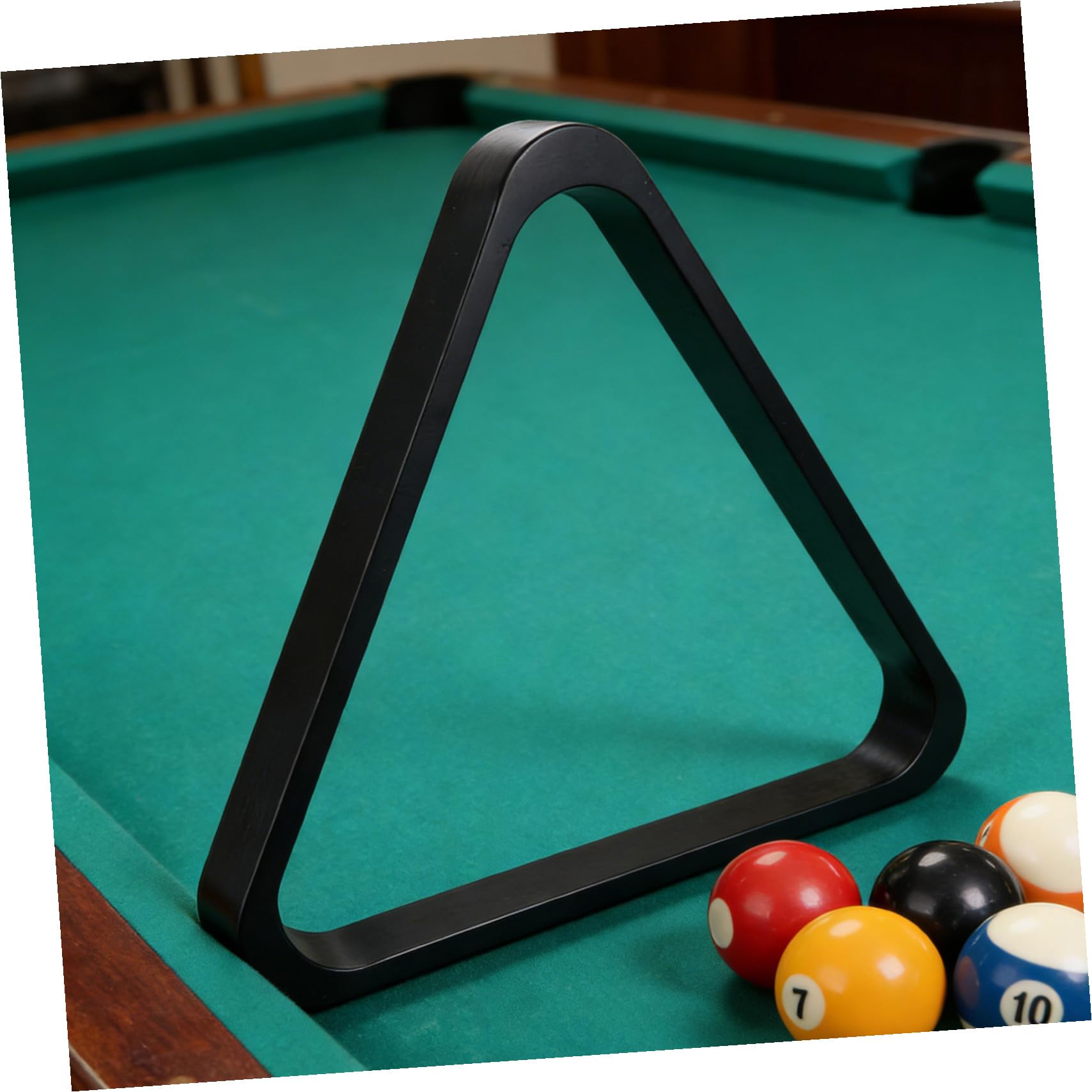 Healvian Triangle de Billard en Bois Massif Support Stable et Brosse Incluse, Accessoires Élégants pour Salle de Jeux et Soirées à Domicile
