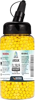 ARSUK Airsoft BBS 6mm – Yellow – 0.12g Seamless BB Pellets for Target Practice – Precision 6mm Airsoft BBS with Smooth Finish – Pack of 2000 BB Bullets for Consistent Performance