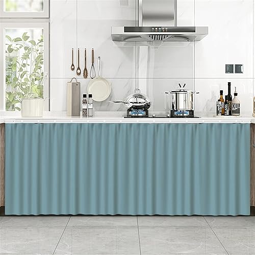 Miniatura 9 de Liveinu Cortinas de gabinete para cocina, baño, cortina a prueba de polvo para estantes, panel de pared, puerta colgante, gancho y bucle,