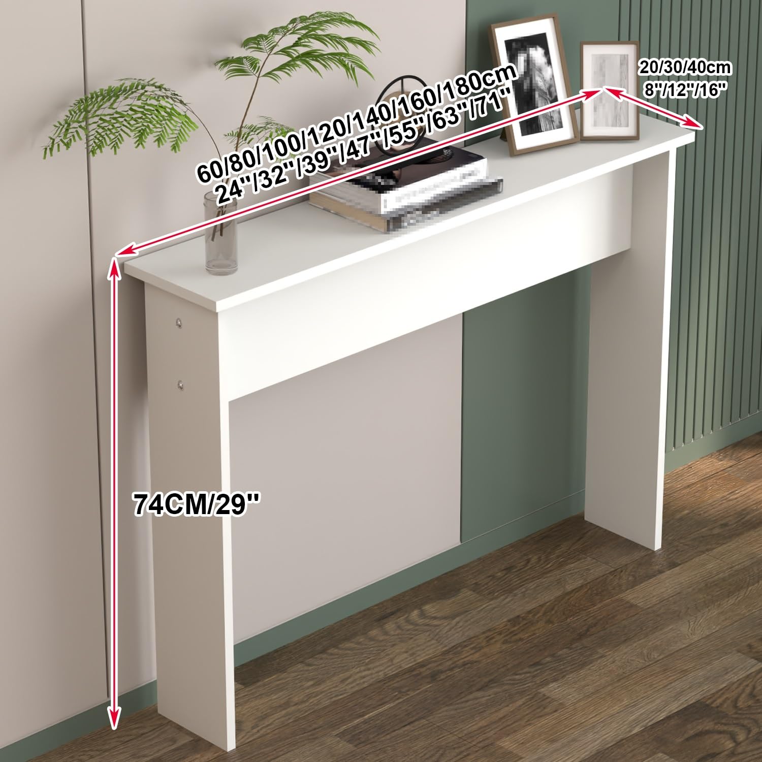 Copritermosifone, Tavolo Consolle Moderno per Ingresso, Corridoio, Soggiorno, Mensola Sopra Termosifone per Casa, Lamiera Spessa, Carico Massimo 30 Kg(White,60x20x74cm/24x8x29in)