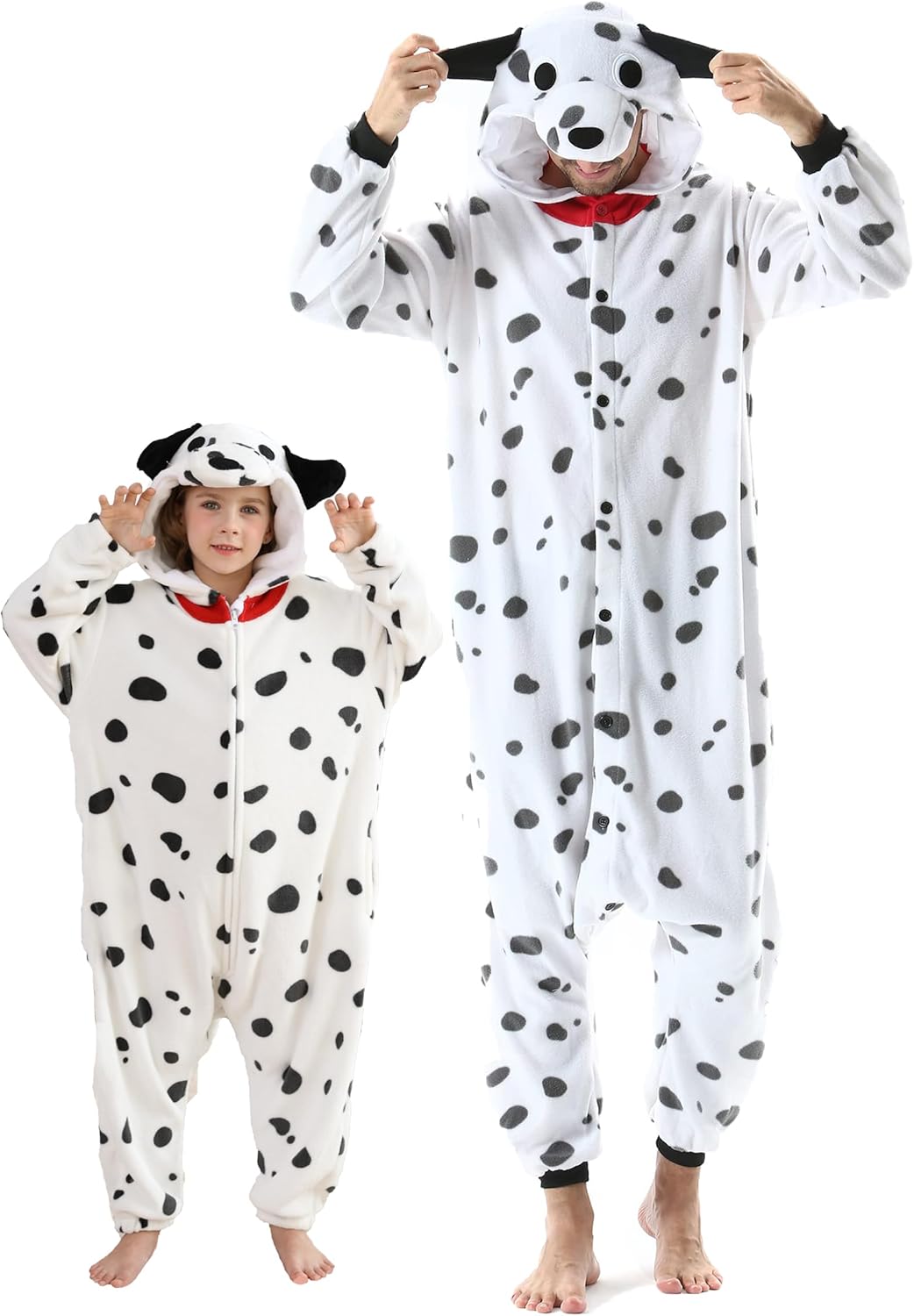 DarkCom Kids Animal Onesie,Women and Mens Cosplay Dalmatian Halloween Costume Christmas Pajamas Sleepwear