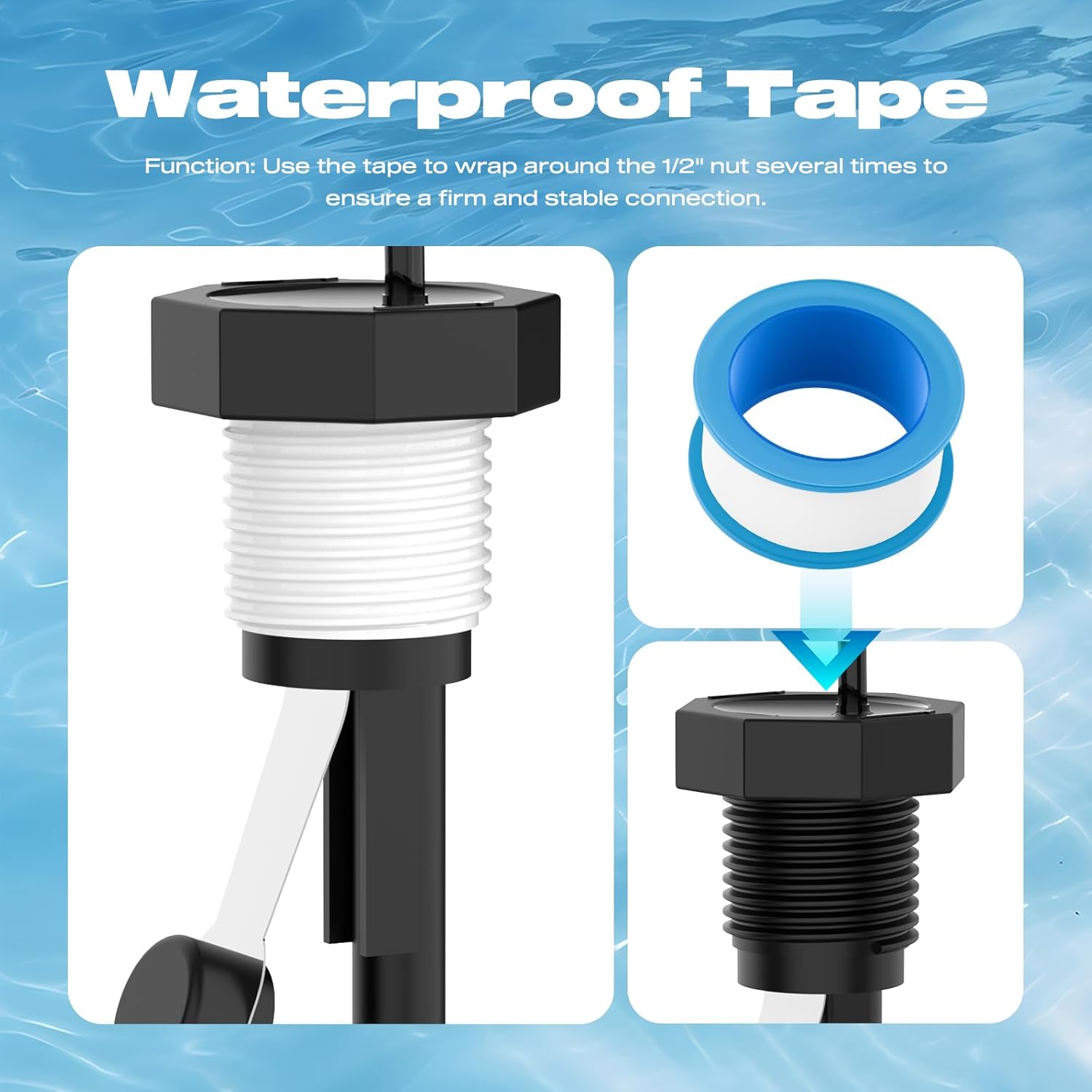 Flow Switch, GLX-FLO-RP for Hayward Goldline Aquarite Salt System Metal Pool Flow Sensor Suitable Hayward Salt Cell and Chlorine Generator with 15ft Cable