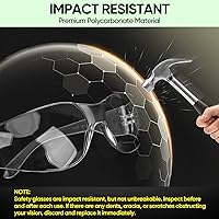 Vista 3 de TICONN Gafas de seguridad transparentes para hombres, gafas protectoras resistentes a los arañazos y impactos, cumplen con la norma ANSI Z87.1