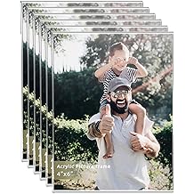 DZZ Clear Acrylic Photo Picture Frames Display Picture,Wall Mounting Clear for Home,School,office,-Vertical, 4x6, Set of 6