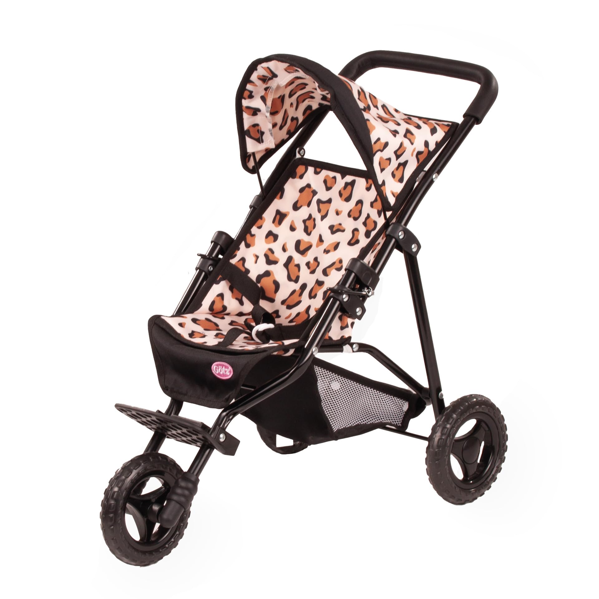 Götz 3403615 3-Rad Buggy Tiger Puppenwagen klappbar für Puppen | Zubehör für Babypuppen Gr. S/M/L 30-48 cm, Stehpuppen Gr. XS/XM/XL 27-50 cm, Schiebehöhe ca. 54 cm, für Kinder ab 3 Jahren