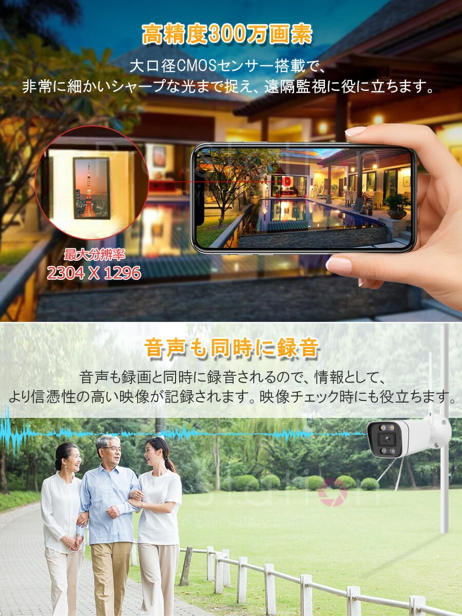 Amazon.co.jp: 防犯カメラ 屋内屋外兼用 ワイヤレス CS58 SD