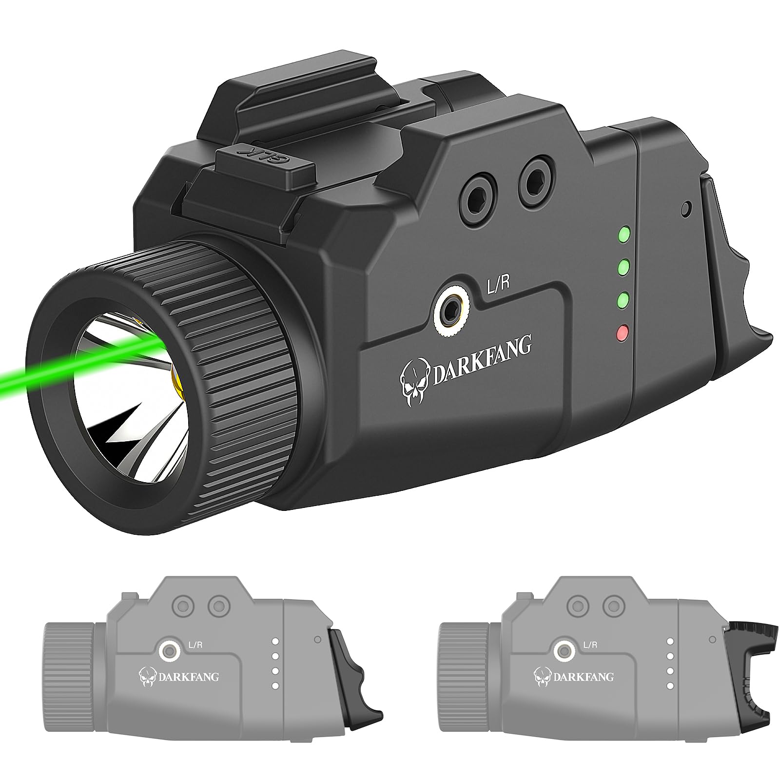 DARKFANG 1000 Lumen Tactical Weapon Light Laser Combo with High and Low Rear Swi