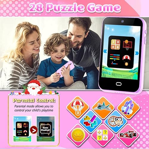 Miniatura 4 de Teléfonos inteligentes para niños, juguetes para niñas y niños de 3 a 8 años, teléfono celular de simulación con pantalla táctil de 2.8 pulgadas, 28