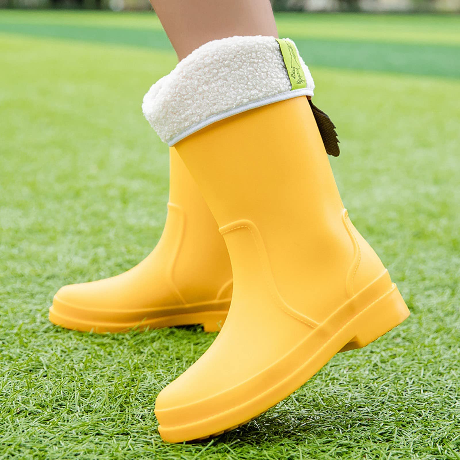 Zapatos Mujer Zapatos De Lluvia A La para Mujer, Zapatos Impermeables para Exteriores, Zapatos De Goma para Cocina, Botas De Lluvia De Invierno De Tubo Medio Cómodas De Fondo Zapatos