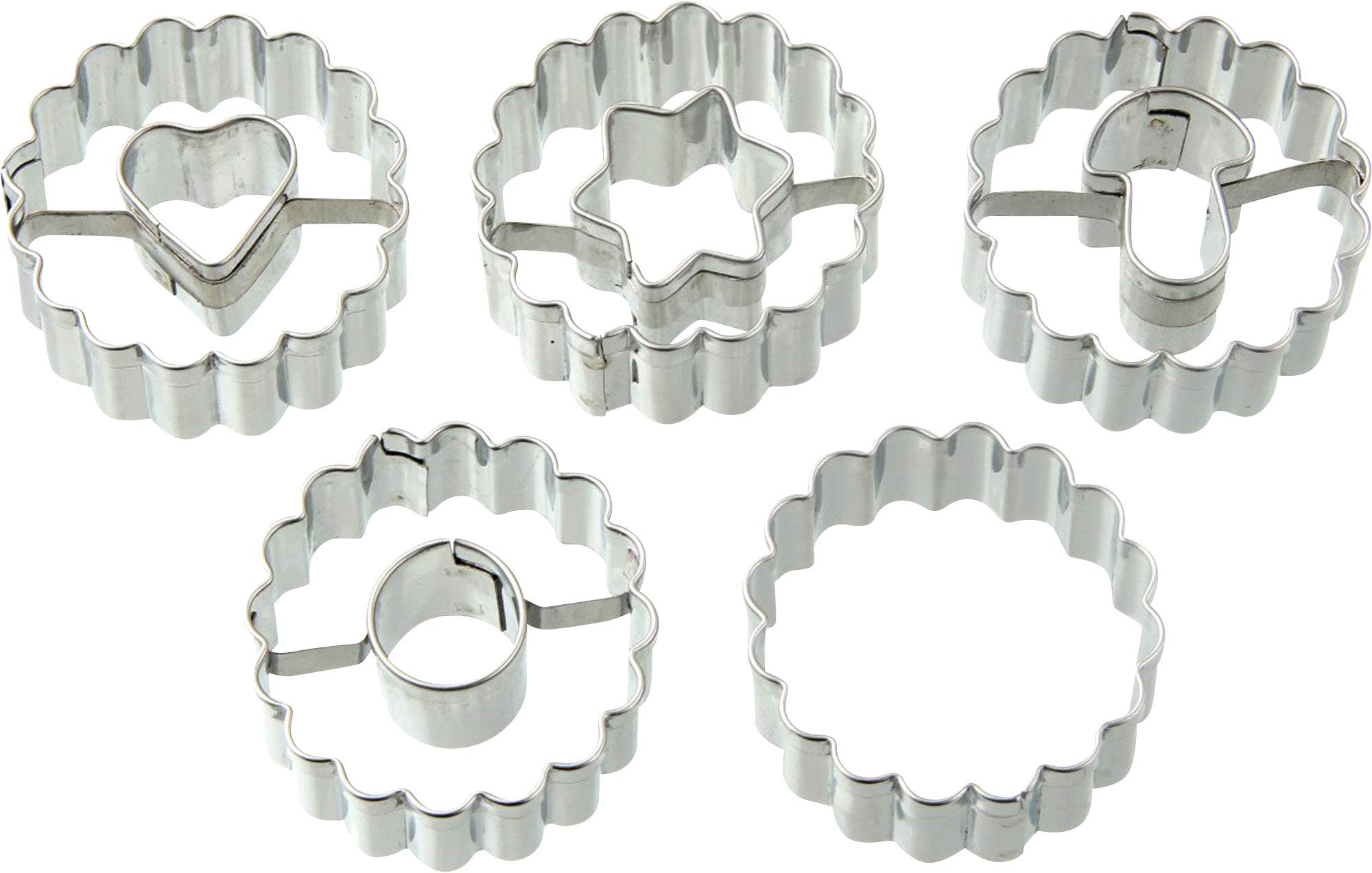 Dr. Oetker Silver Dr.oetker "Christmas Linzer Cookie Cutter, Stainless Steel, 3.5 Cm Diameter, Set Of 5