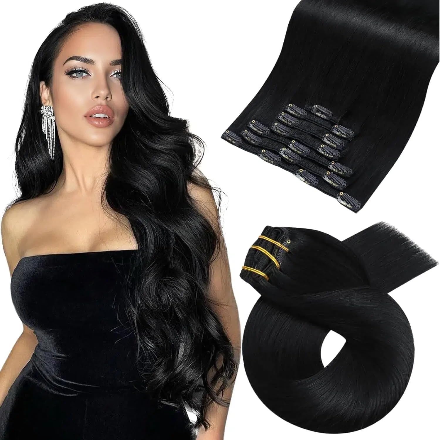 Moresoo Clip in Extensions Echthaar Haarverlängerung Echthaar Extensions Clip