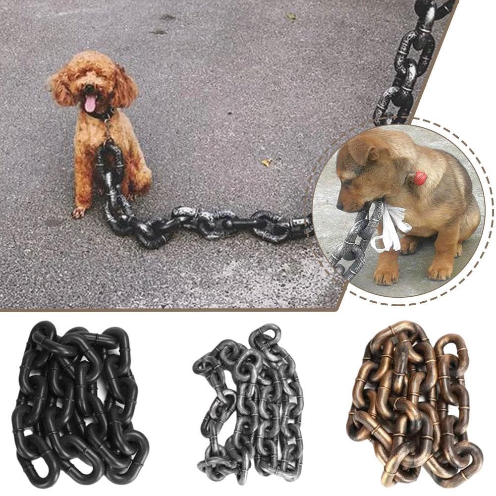 Falsa catena grande per cani, interessante catena realizzato in materiale plastico che imita la catena di ferro, solo per cani di piccola taglia, gatti e cuccioli, chihuahua, barboncino toy,