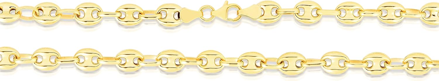 Floreo 14K Yellow Gold 6.8mm Puff Anchor Mariner Chain Necklace