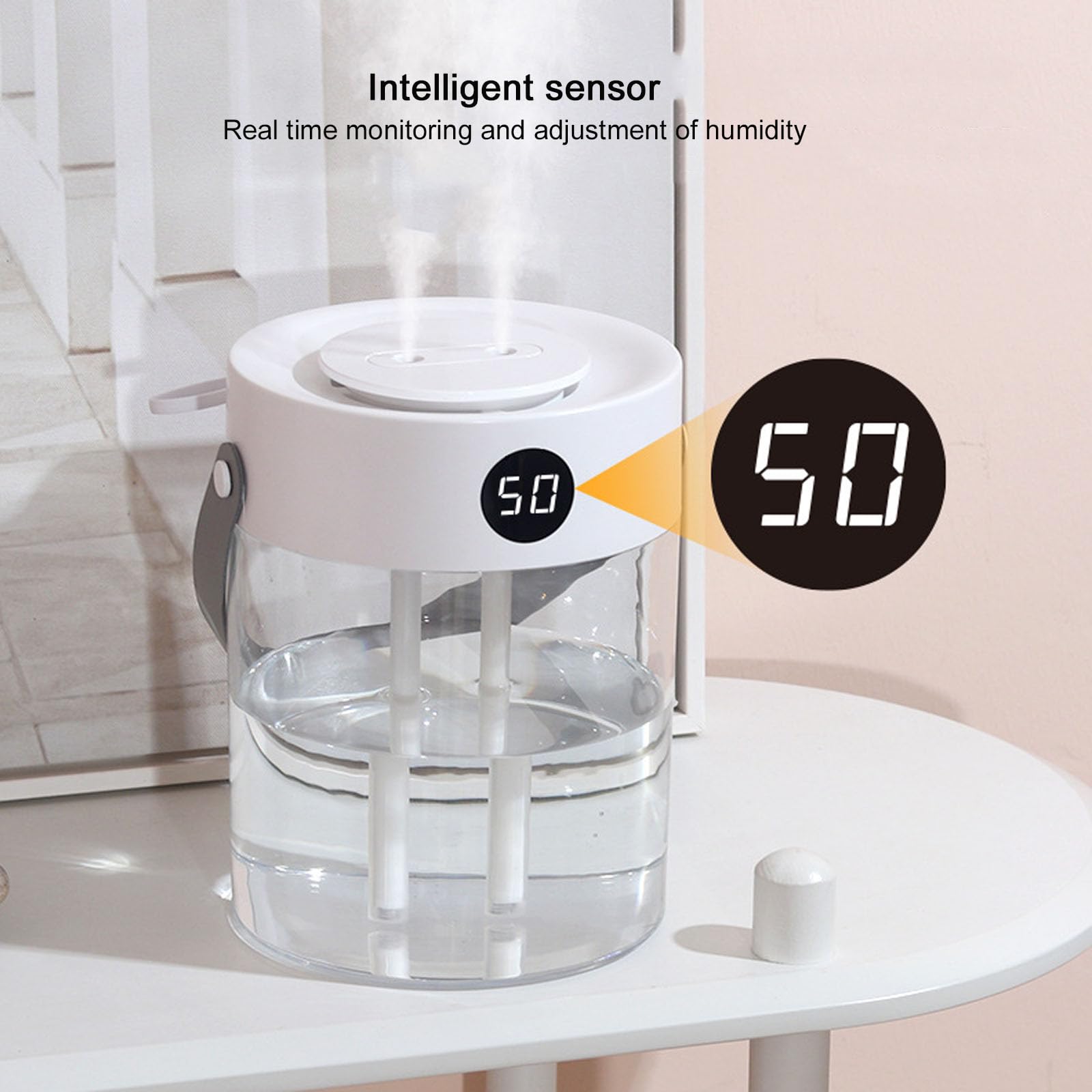 Humidificador de aire para dormitorio y habitaciones grandes, 3 litros de niebla fría, dura hasta 12 horas, apagado automático, fácil de usar y limpiar