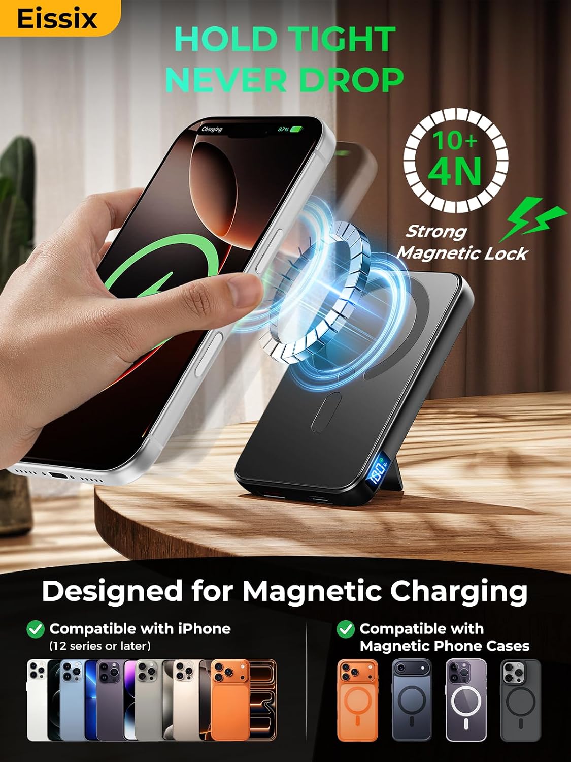 Power Bank Magsafe 12000mAh con Soporte Ajustable y Carga Rapida USB-C para iPhone 3
