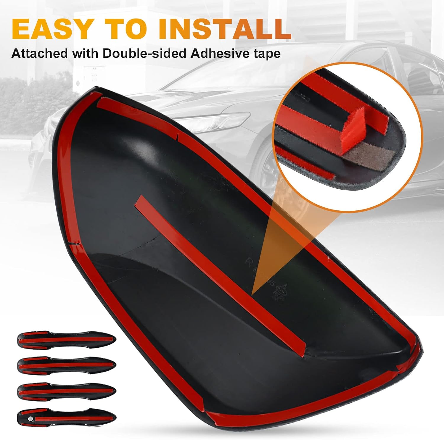 Carbon Fiber Side Door Mirror Cover and Handle Caps Replace for 2018 2019 2020 2021 2022 2023 2024 2025 Toyota Camry Accessories, Without Smart Key Holes (Carbon Fiber)