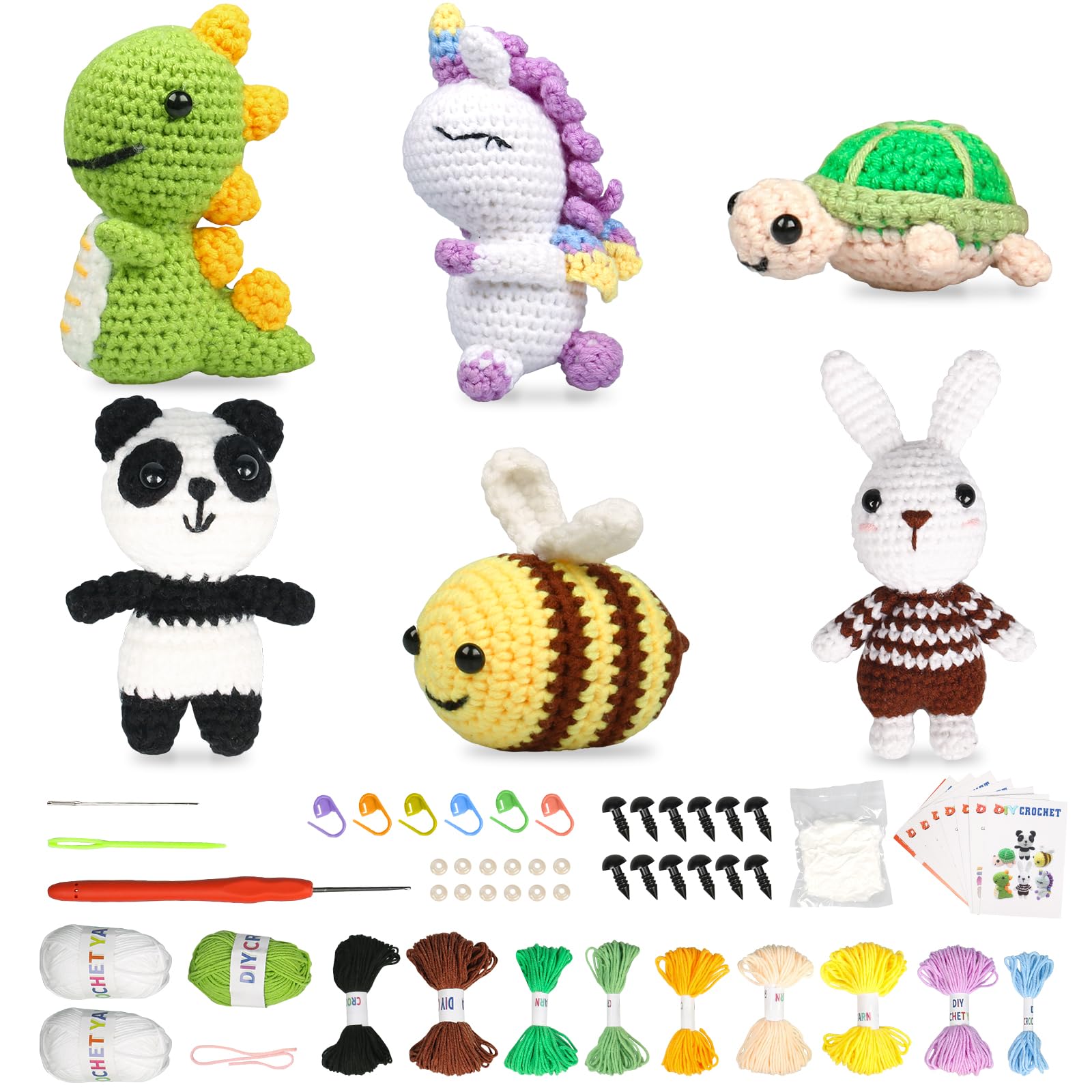 6Pcs Crochet Kit for Beginners Crochet Starter Kit with Step-by-Step Video Tutorials