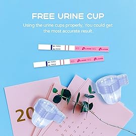 HEAL-CHECK 80 Count Pregnancy Tests with Cups, Bulk Pregnancy Test Strips for Detection at Home, Over 99% Accuracy, Individually Wrapped Fertility Tests, Extra-Wide 5mm HCG Tests, Pruebas De Embarazo