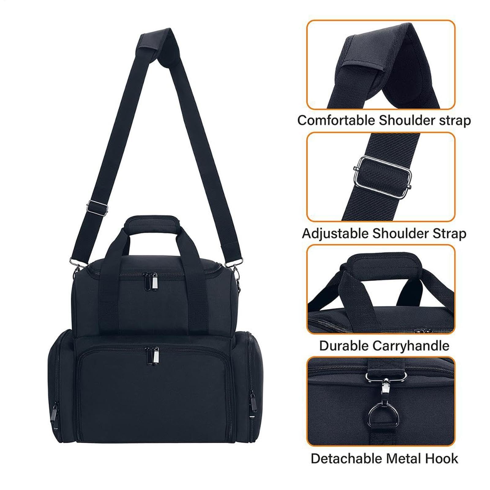 Nagellack-Organizer-Tasche – Polyestergewebe 39 x 33,4 x 22,6 cm | Tragetasche für Nagellack – Hülle für Nagel-Lampen-Set | Reisetransport: 70 Flaschen mit Ständer