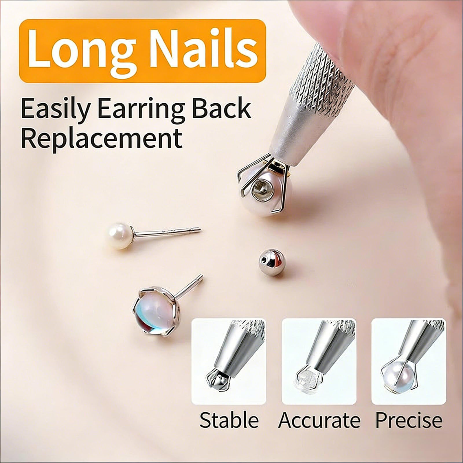 zui zhan 10 Pcs Stainless Piercing Ball Grabber and Piercing Taper Insertion Tool, Piercing Tools to Change Jewellery, 14G 16G 18G Compatible Flat Back Earring Applicator Tool for Ears Nose Lip Navel — view 2