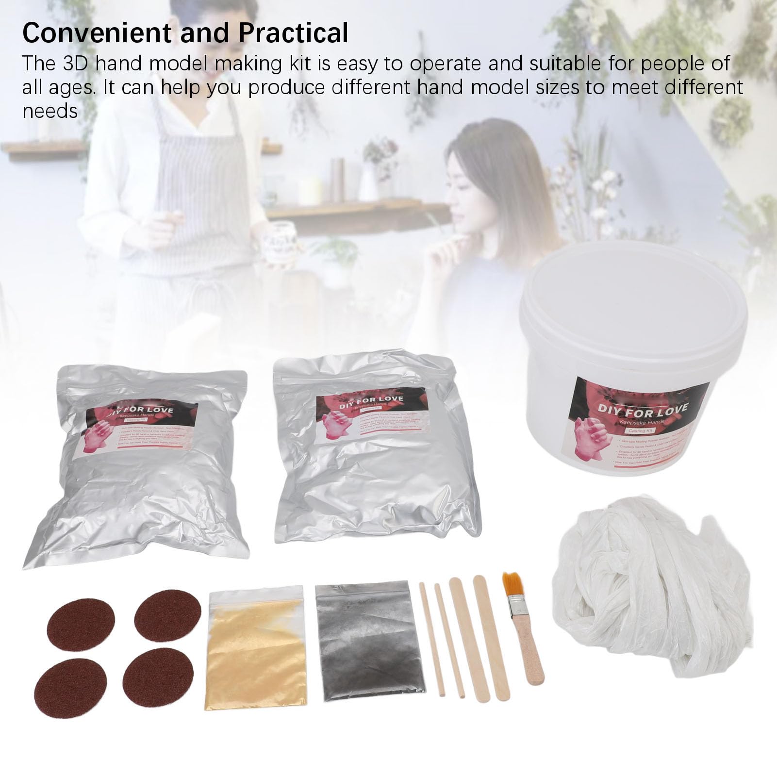 Demeras Kit de Moulage à la Main 3D pour Anniversaire de Couples en Famille, Fabrication de Souvenirs Pratique et Innovante