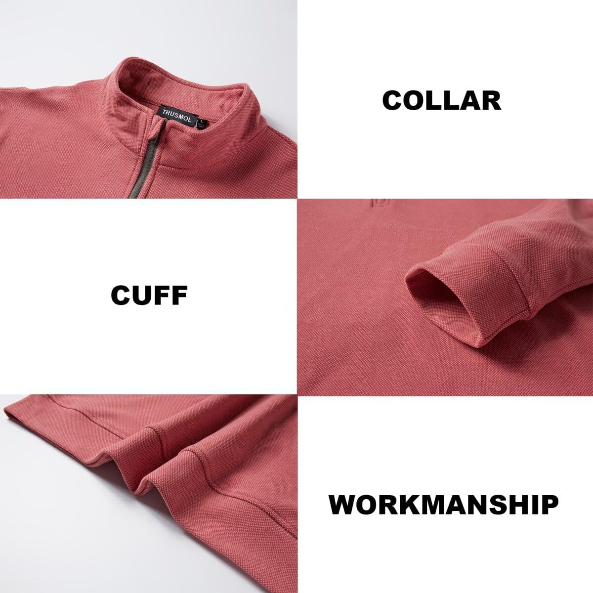 Quarter Zip Pullover Men Performance Moisture Wicking Heather Golf Pullover Sports 1/4 Zip Pullover Mens Sweatshirt - Image 3