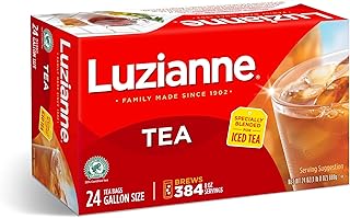 Luzianne Iced Tea Bags, Gallon Size, Unsweetened, 24 Count Box, Specially Blended For Iced Tea, Clear & Refreshing Home Brewed Southern Iced Tea