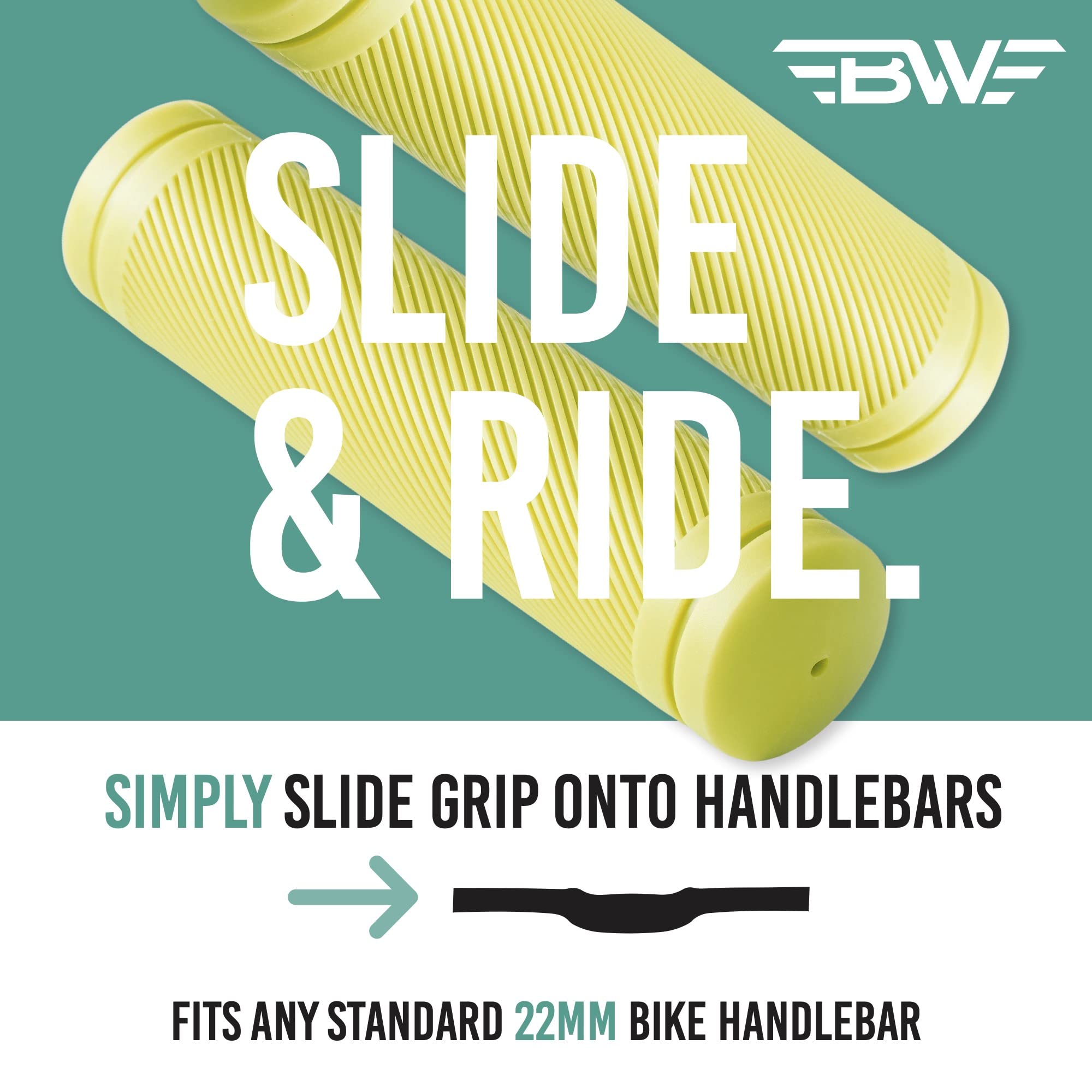 BW MTB Bike Grips Comfortable and Grippy 130mm Bicycle Handlebar Grips
