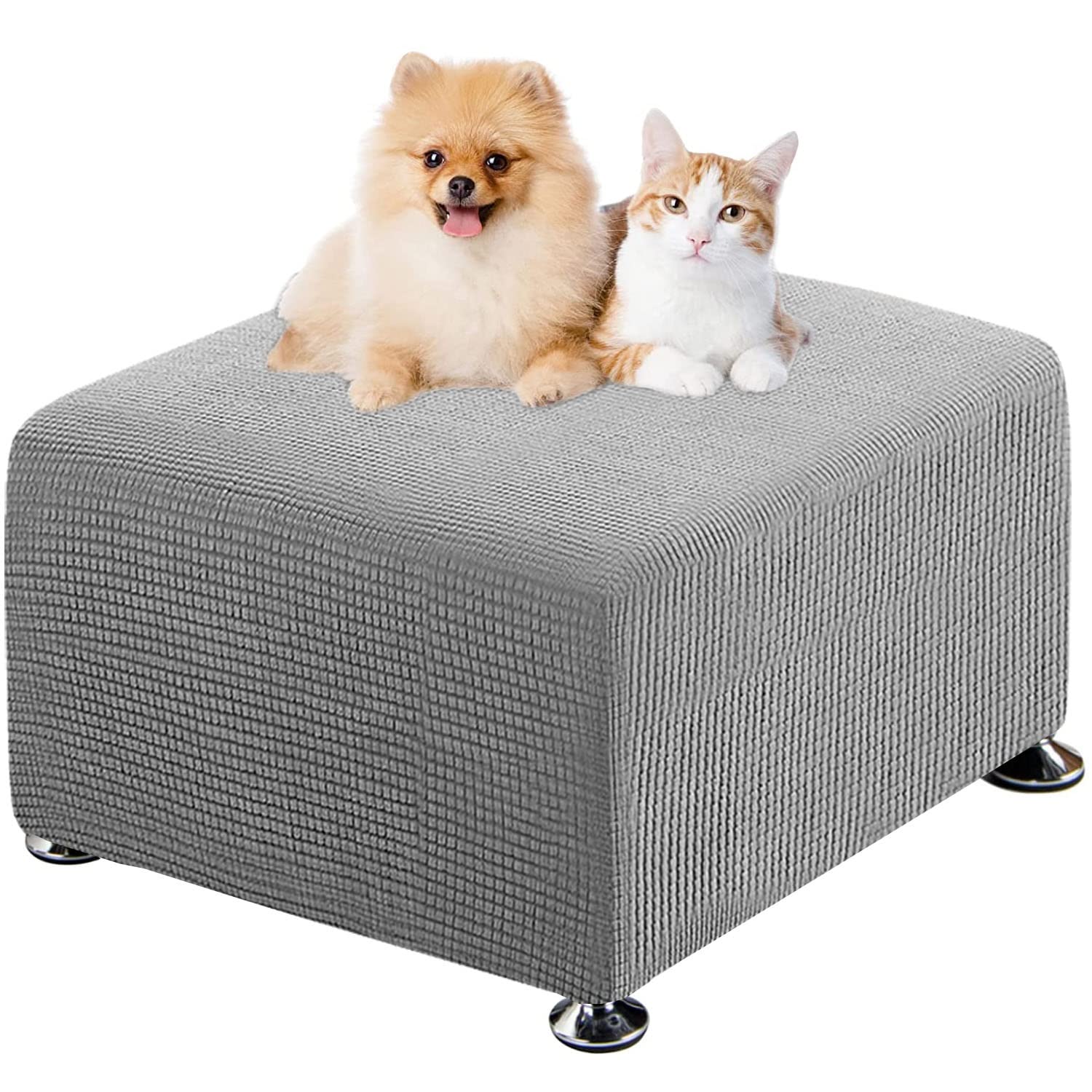 ELYSYSRL Ottoman Covers Slipcover, Ottoman Cover Rectangle, Ottoman Protector Cover for Foot Stool Footrest Furniture Stretch Spandex Fabric (Color : #2, Size : 50x50cm/20x20in)