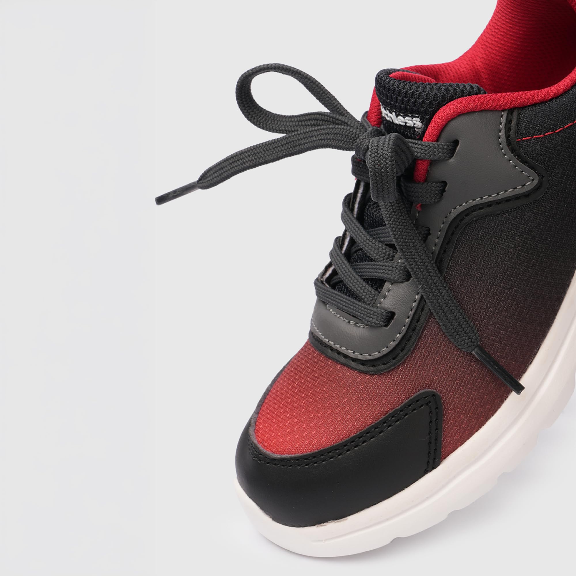 toothless Kids Boys Sport Shoes | Lace-Up Closure | Lightweight & Breathable Fabric | Cushioned Insole | Anti-Slip Sole Sporty Look for Kids Black/RED 2