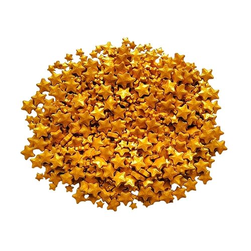 Miniatura 4 de Homankit Estrellas comestibles de estrellas doradas comestibles para decoración de pasteles, estrellas grandes y pequeñas, mezcla de azúcar dorada
