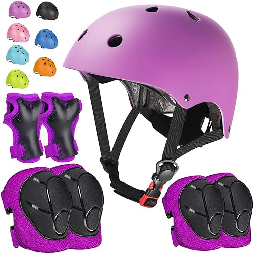 Miniatura 8 de Set de Casco de Bicicleta para Niños, Casco Ajustable para Niños de 3 a 15 Años, para Niños Pequeños, Niños y Niñas, para Varios Deportes, Negro