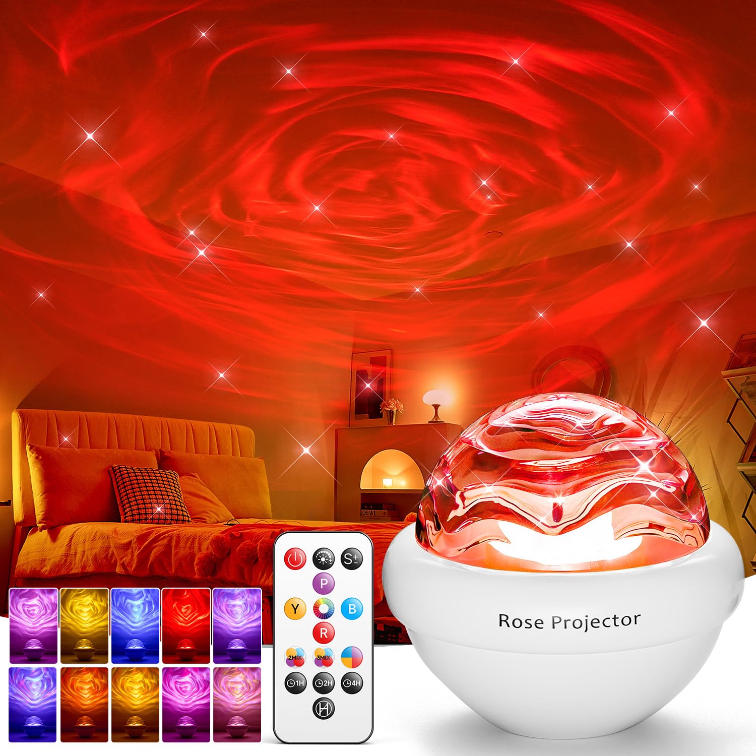 PIKOY 15 Colors Rose Lamp Birthday Gifts for Women Dimmable Flower Lamp for Mom Girlfriend Wife Romantic Room