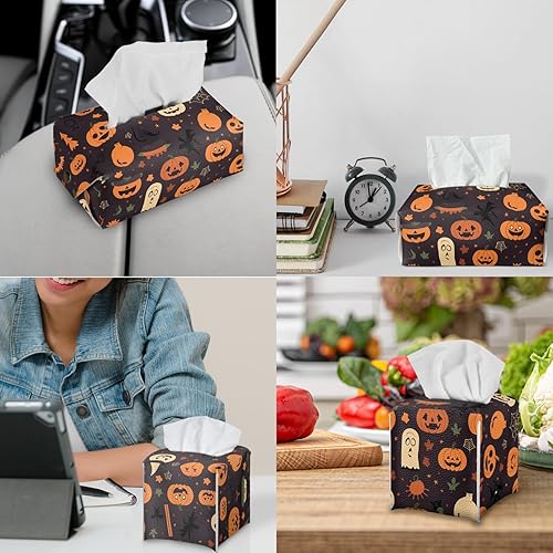 Miniatura 5 de Caja de pañuelos de Halloween, caja de pañuelos Kleenex, cubierta cuadrada para caja de pañuelos Kleenex, decoración de Halloween