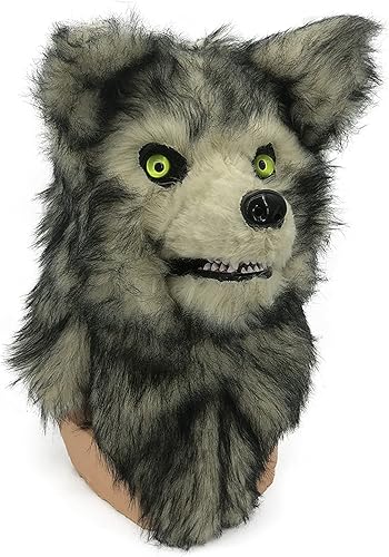 Miniatura 5 de HAO Máscara de terror realista de Halloween con mandíbula móvil, máscara de cabeza de lobo movible para fiesta de Halloween, disfraz de lobo para