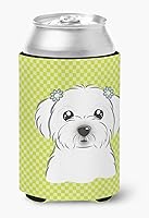 Vista 686 de Caroline's Treasures BB1293LITERK Tablero de ajedrez verde lima Weimaraner Botella de vino Hugger Funda Enfriadora Abrazador Lavable a Máquina