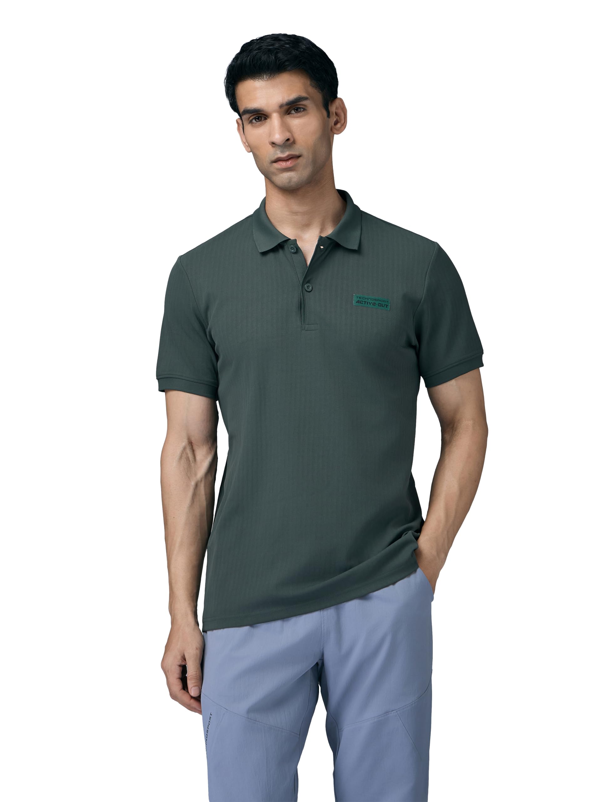 technosport Men's Slim Fit Striped Half Sleeve Active Out Matpiq Polo T-Shirt for Gym, Sports & Regular Use-picture-56