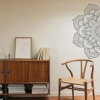 Vista 8 de Calcomanía de pared con diseño de mandala bohemio, para cabecero, decoración de pared de mandala para dormitorio, estudio de yoga, decoración