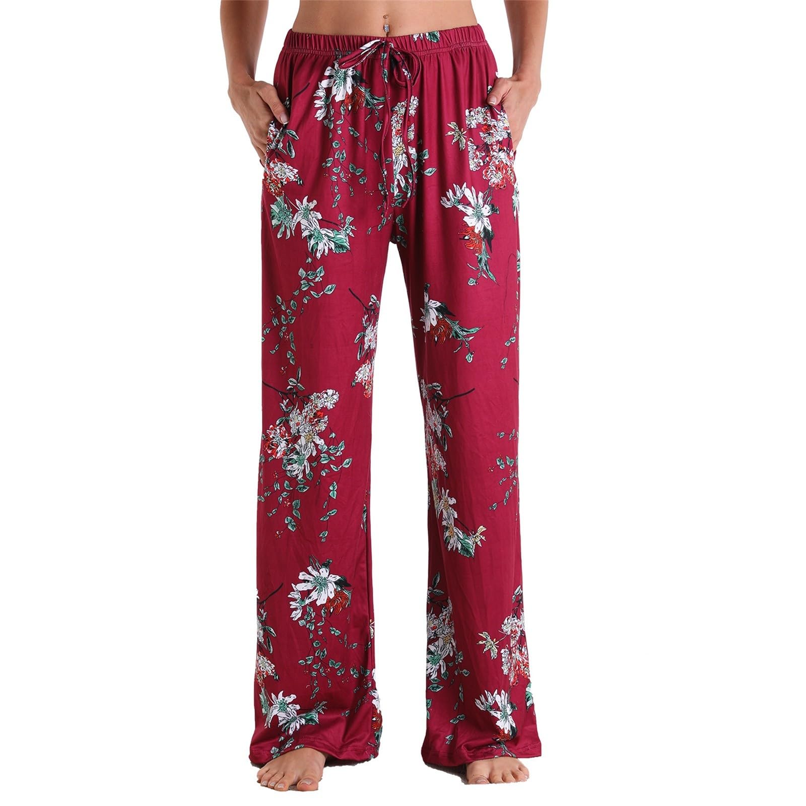 BUKKNYE Women's Pyjama Bottoms Cotton Checked Flannel Lounge Pants with Pockets Ultra Soft Pjs Trousers Pyjamas for Women Loungewear Nightwear